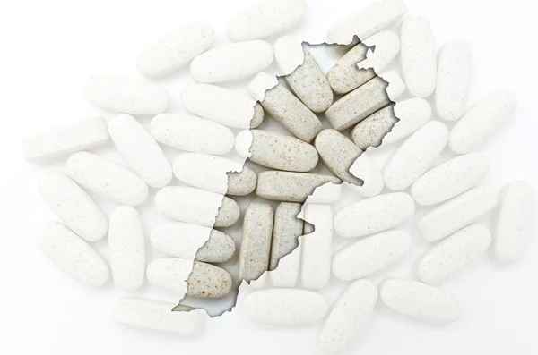 Overzicht-kaart van Libanon met pillen op de achtergrond voor de gezondheid van een — Stockfoto