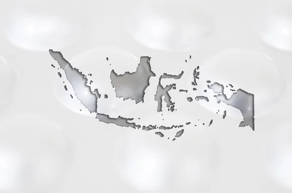 Περίγραμμα της Ινδονησίας με χάπια στο παρασκήνιο για την υγεία — Φωτογραφία Αρχείου