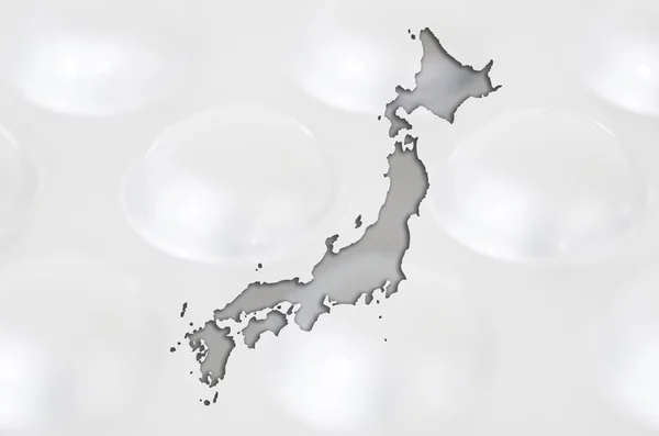 Übersichtskarte von Japan mit Pillen im Hintergrund für Gesundheit und — Stockfoto