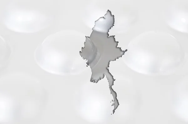 Контур карта М'янми з таблетки у фоновому режимі для здоров'я — стокове фото