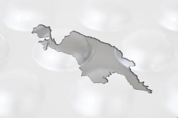 大纲地图的新几内亚与背景为卫生丸 — 图库照片