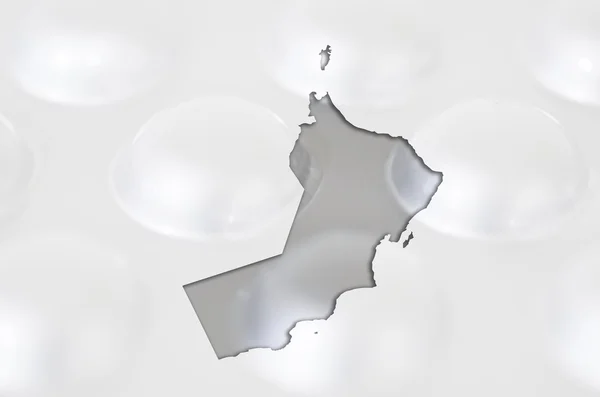 Mapa de contorno de Omán con pastillas en el fondo para la salud y — Stockfoto