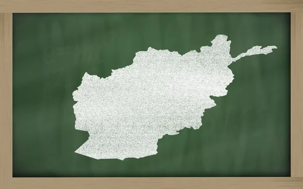 Umrisskarte Afghanistans auf Tafel — Stockfoto