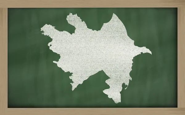 Outline map of azerbaijan on blackboard — Stock Photo, Image