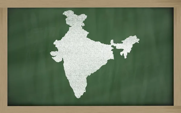 Overzicht-kaart van india op blackboard — Stockfoto