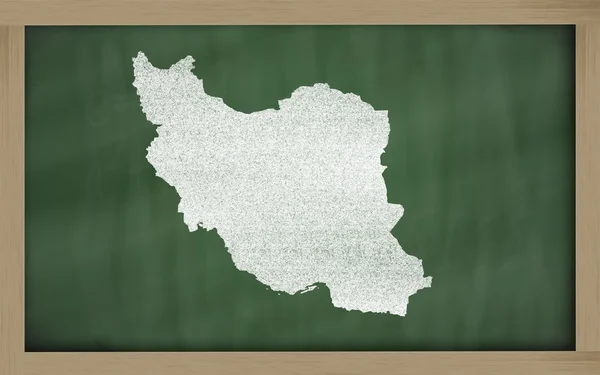 Overzicht-kaart van iran op blackboard — Stockfoto