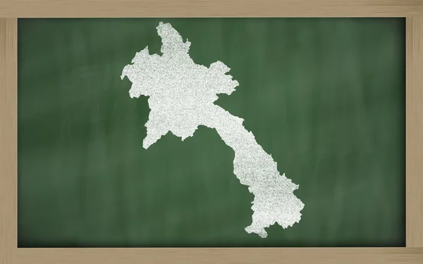 黑板上的老挝大纲地图 — 图库照片