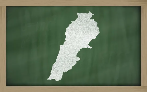 Umrisskarte von Libanon auf Tafel — Stockfoto