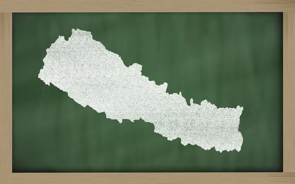 Mapa del contorno de nepal en pizarra — Foto de Stock