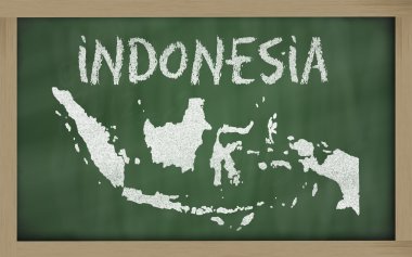anahat yazı tahtası üzerinde Endonezya Haritası