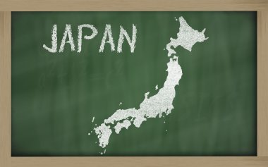 anahat yazı tahtası üzerinde Japonya Haritası
