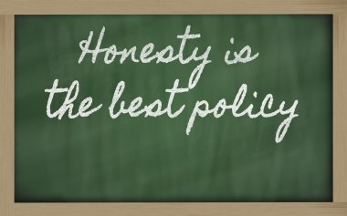 Expression - Honesty is the best policy - written on a school b clipart