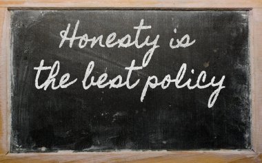 Expression - Honesty is the best policy - written on a school b clipart