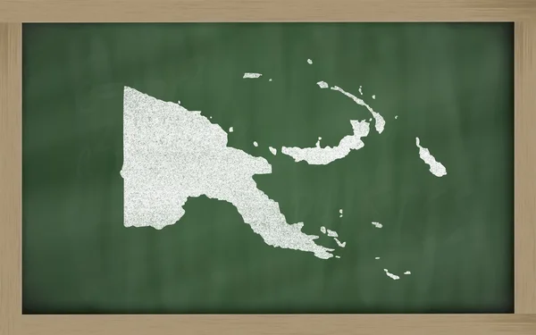 Umrisskarte von Papua Neuguinea auf Tafel — Stockfoto
