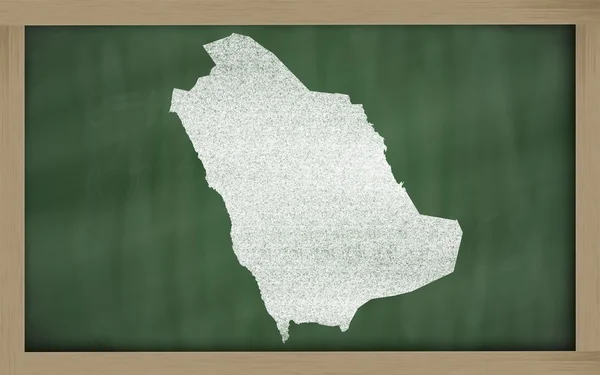 黑板上的沙特阿拉伯大纲地图 — 图库照片