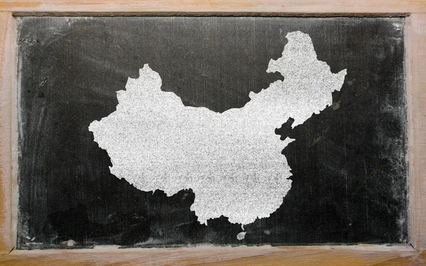 칠판에 중국의 개요 지도 — 스톡 사진