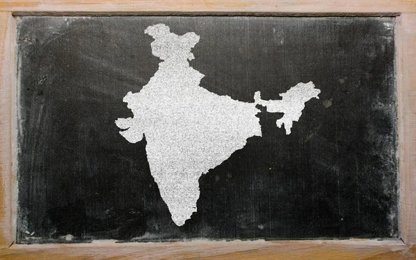Mapa do esboço da Índia no quadro negro — Fotografia de Stock