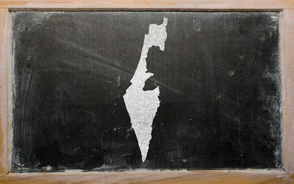 黑板上的以色列大纲地图 — 图库照片