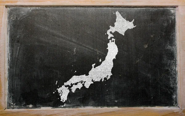 Outline map of japan on blackboard — Stock Photo, Image