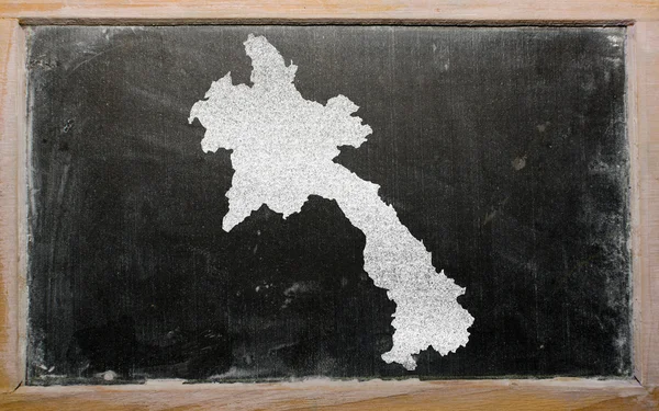 Mapa do contorno do laos no quadro negro — Fotografia de Stock