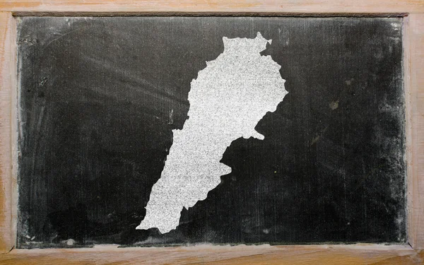 Overzicht-kaart van Libanon op blackboard — Stockfoto