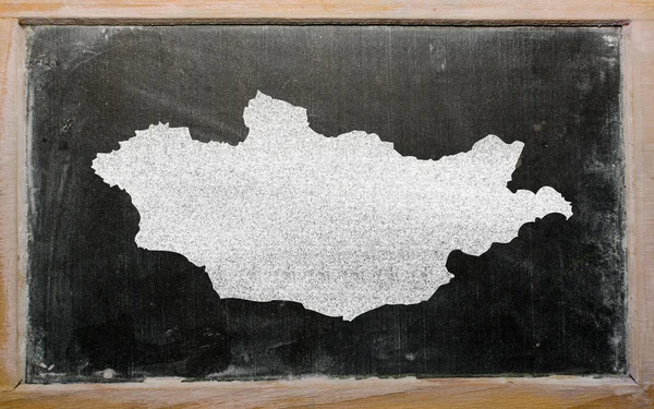 Umrisskarte der Mongolei auf Tafel — Stockfoto