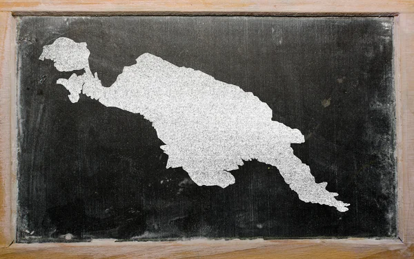 黑板上的新几内亚大纲地图 — 图库照片
