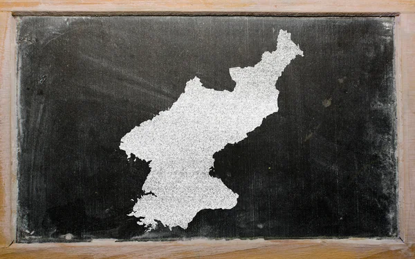 Overzicht-kaart van Noord-korea op blackboard — Stockfoto