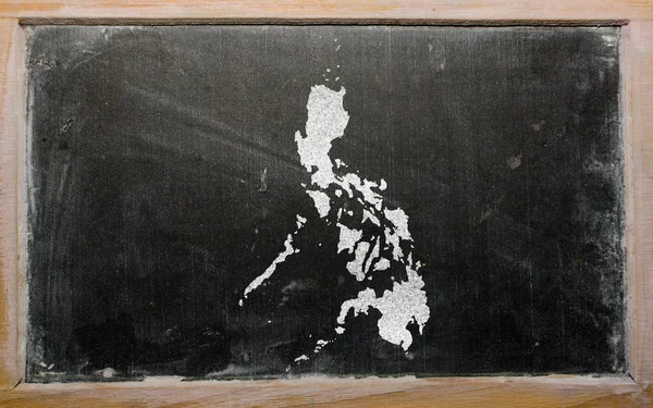 Outline map of philippines on blackboard — Stock Photo, Image