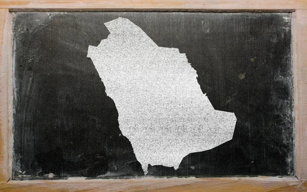 Anahat yazı tahtası üzerinde Suudi Arabistan Haritası — Stok fotoğraf