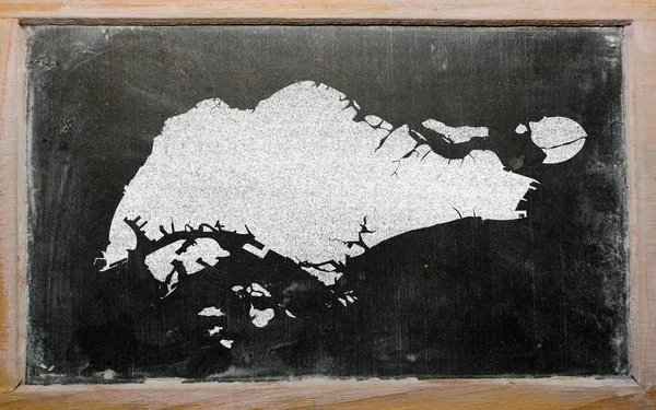 Anahat yazı tahtası üzerinde Singapur Haritası — Stok fotoğraf