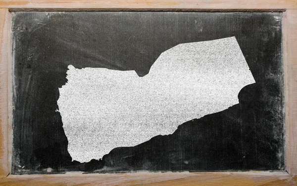 Carte schématique du Yémen sur tableau noir — Photo