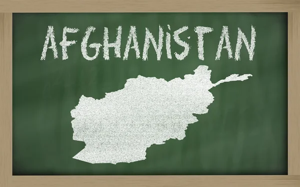 黑板上的阿富汗大纲地图 — 图库照片