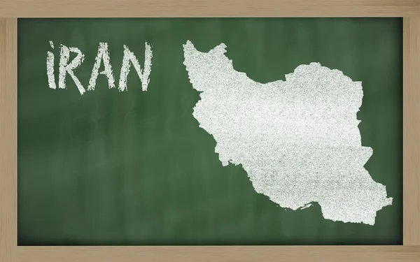 黑板上的伊朗大纲地图 — 图库照片