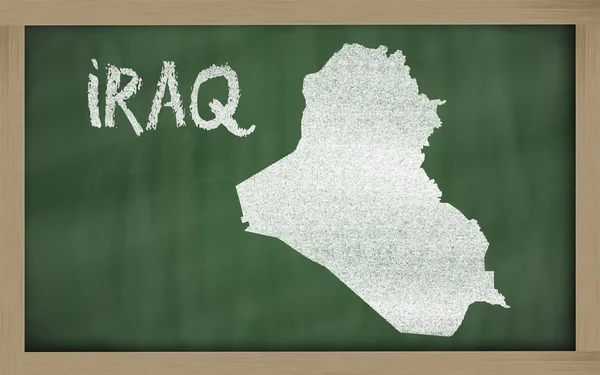 Peta iraq garis luar pada papan tulis — Stok Foto