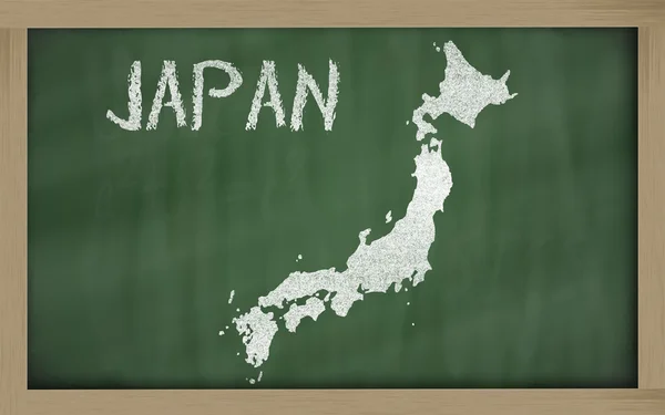 Outline map of japan on blackboard — Stock Photo, Image