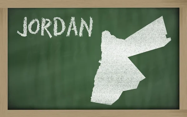 Mapa przeglądowa Jordanii na tablicy — Zdjęcie stockowe