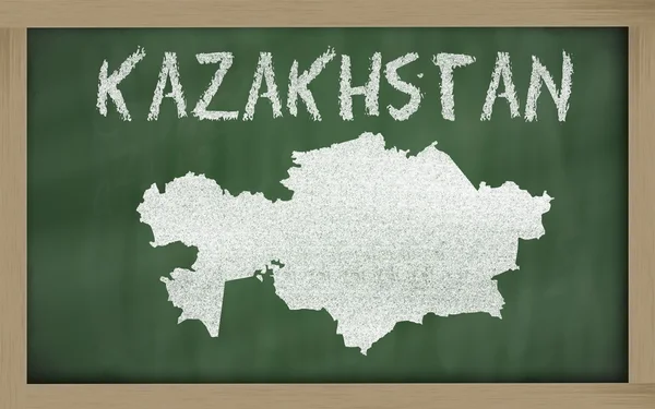 Umrisskarte von Kasachstan auf Tafel — Stockfoto