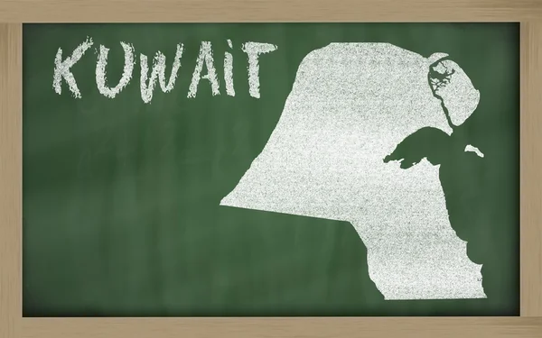 黑板上的科威特大纲地图 — 图库照片