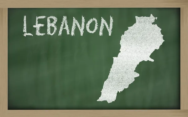 Περίγραμμα του Λιβάνου στο blackboard — Φωτογραφία Αρχείου