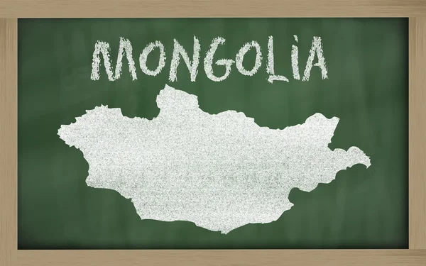 Mappa schematica della mongolia sulla lavagna — Foto Stock
