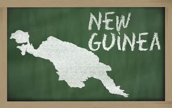 Mapa do esboço da nova Guiné no quadro negro — Fotografia de Stock