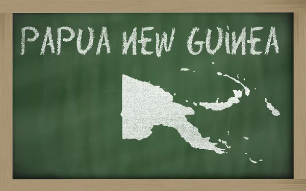 黒板にパプア ニューギニアの概要マップ — ストック写真