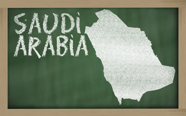 Mapa esquemático de Arabia Saudí en pizarra — Foto de Stock