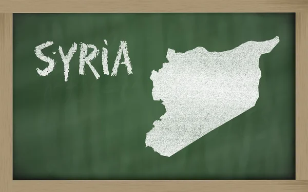 黑板上的叙利亚大纲地图 — 图库照片