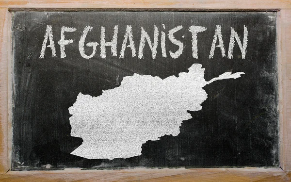 Outline map of afghanistan on blackboard — Stock Photo, Image