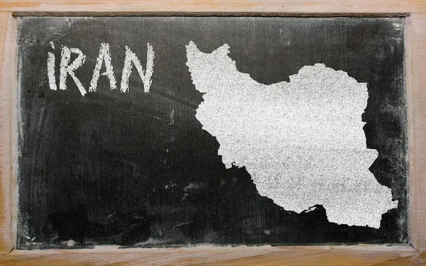 Mappa schematica di iran sulla lavagna — Foto Stock