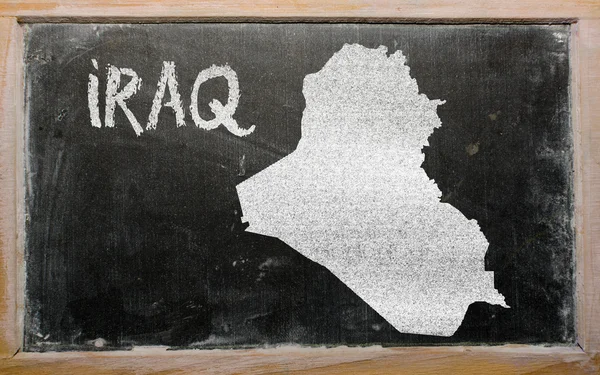 Mappa schematica dell'iraq sulla lavagna — Foto Stock