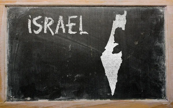 Mappa schematica di Israele sulla lavagna — Foto Stock