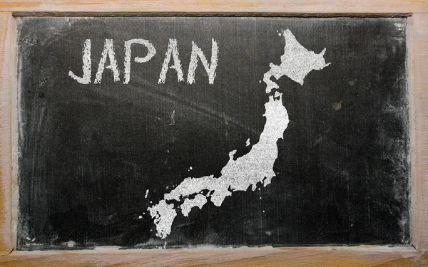 Mappa schematica del Giappone sulla lavagna — Foto Stock
